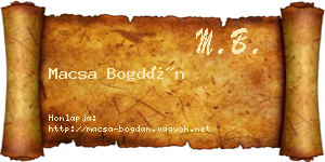 Macsa Bogdán névjegykártya